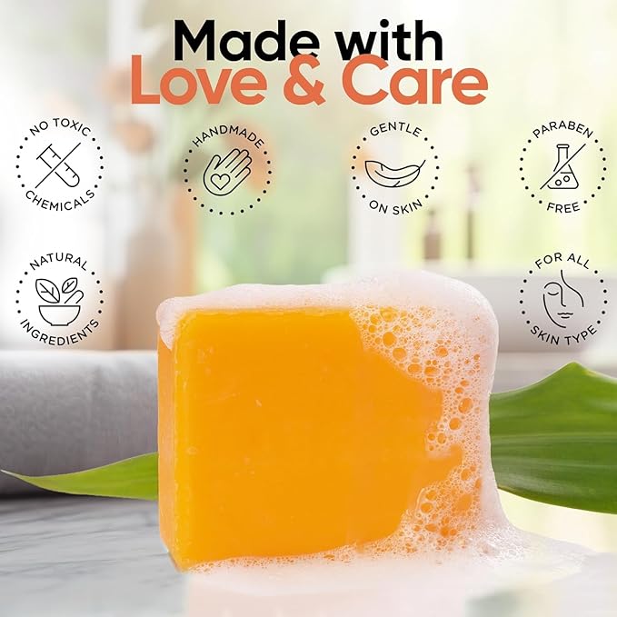 HANDMADE GLYCRIN PAPAYA SOAP 100GM (PACK OF 4) Natural skincare