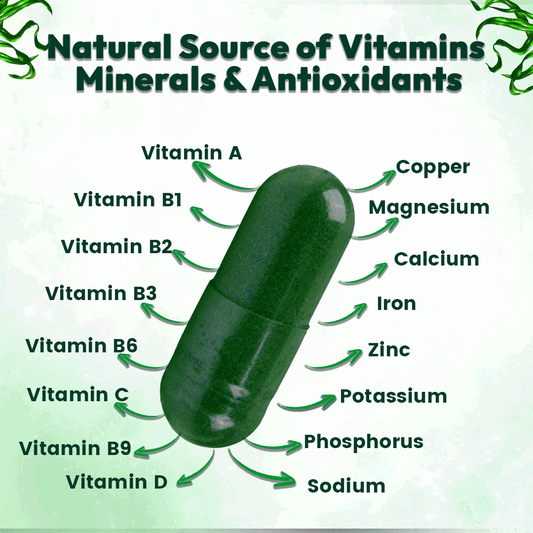 Spirulina Superfood 500mg 90 Capsules Natural Herbal for Energy Immunity Detox