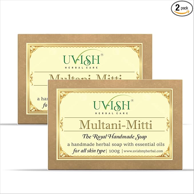 Multani Mitti Handmade Soap Natural Skin Care, Deep Cleansing Pack of 2