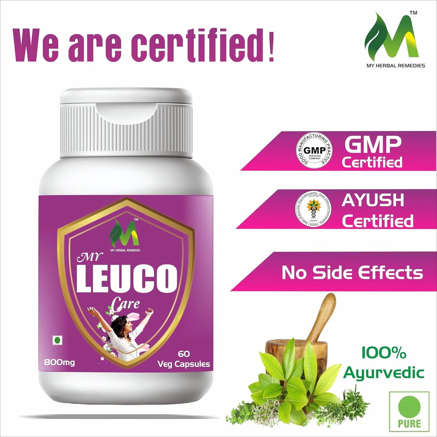 Leuco Care Capsules Ayurvedic Formula for Women’s Intimate 800mg 60 Veg Capsules