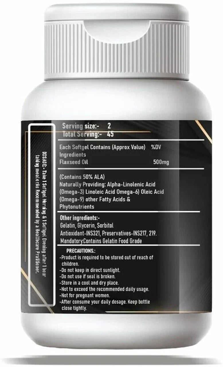 My Herbal Remedies Flax Oil Softgels 500mg - 90 Capsules