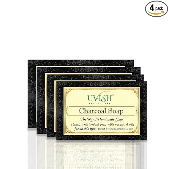 Handmade Soap - Charcoal (4x100g) For Men and Women Suitable for Normal to Oily Skin
