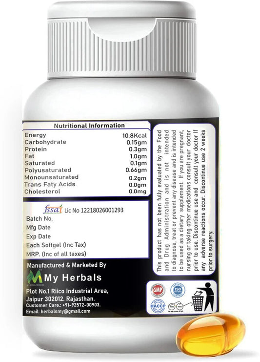 My Herbal Remedies Flax Oil Softgels 500mg - 90 Capsules