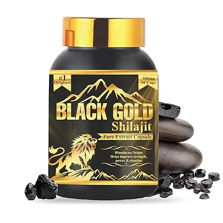 Black Gold Shilajit Capsules Supports Strength, Energy & Stamina 90 Veg Capsules