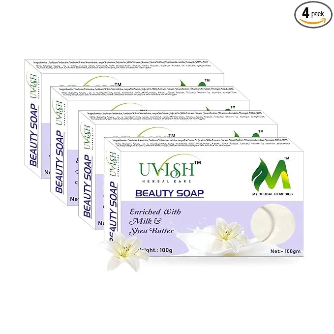 Milk Cream Soap - Pack of 4 (100g each) - High TFM (Grade 1 Soap) Soaps For Bath