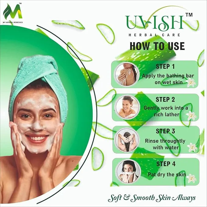 Aloe Vera & Neem Handmade Soap For All Skin Types For Men & Women (Pack of 4) All skin types