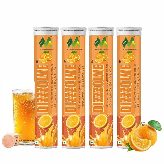 Vitamin C + Zinc, 15 Effervescent Tablets (15 x 4) Orange Flavour 1000mg