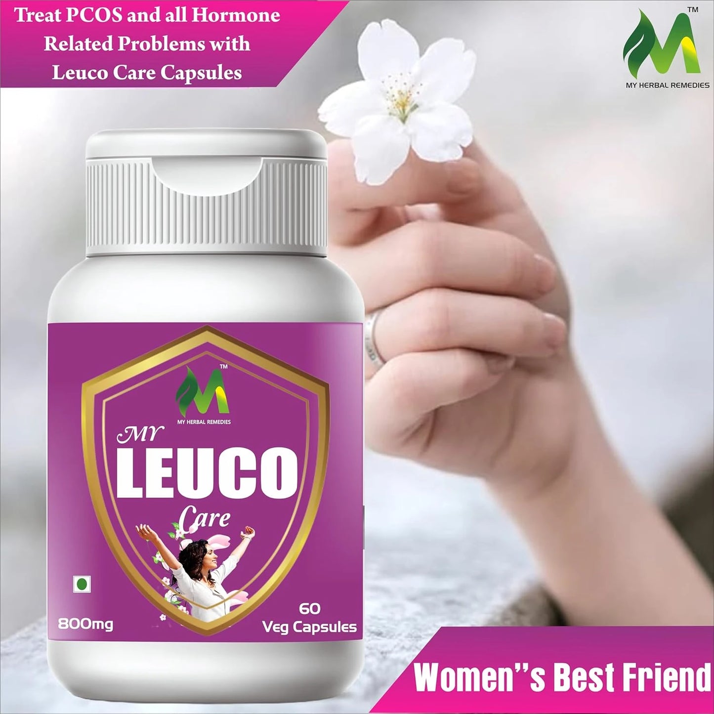 Leuco Care Capsules Ayurvedic Formula for Women’s Intimate 800mg 60 Veg Capsules