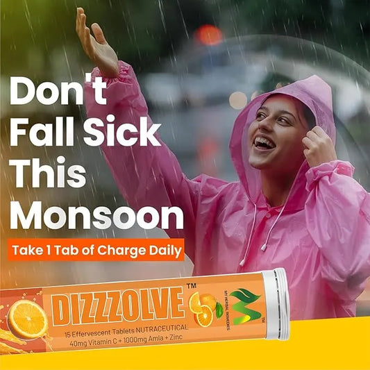 Vitamin C + Zinc, 15 Effervescent Tablets (15 x 4) Orange Flavour 1000mg