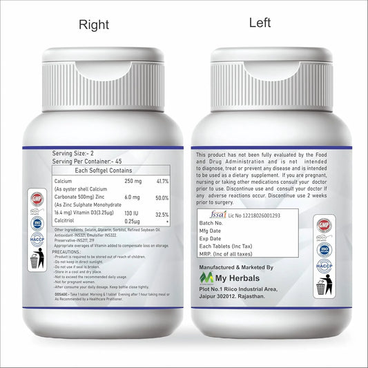 Calcium Vitamin D3 Women and Men Bone Health & Joint 1200mg