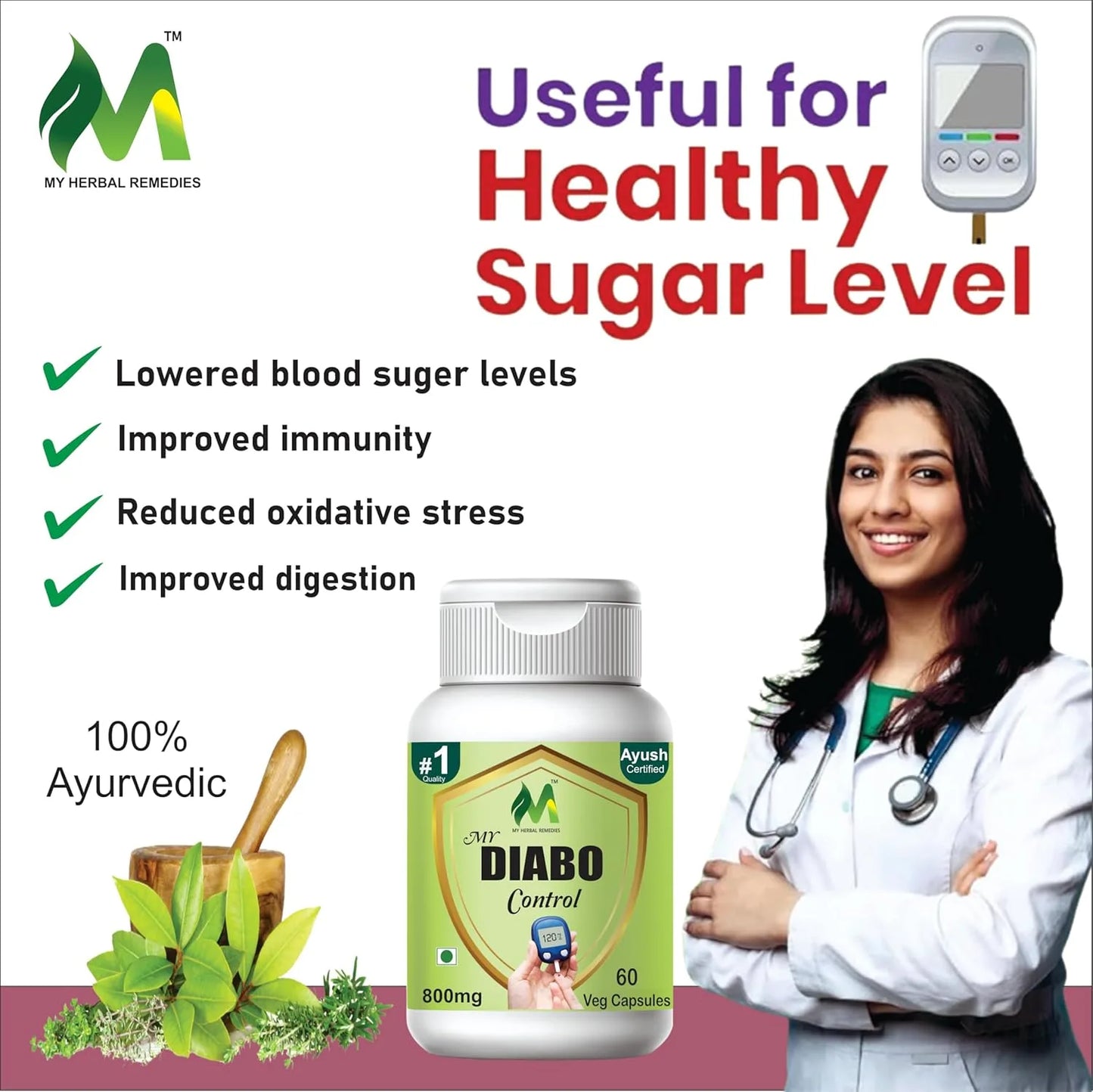 Diabetes care Ayurvedic diabetic Karela jamun Powder Vegetarian capsule 60