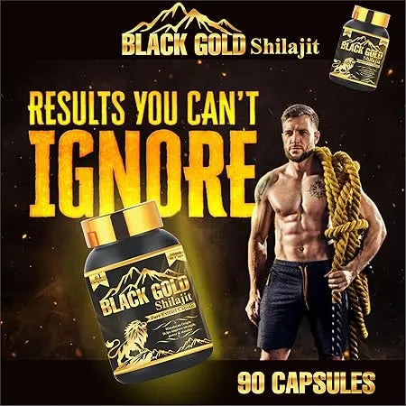 Black Gold Shilajit Capsules Supports Strength, Energy & Stamina 90 Veg Capsules