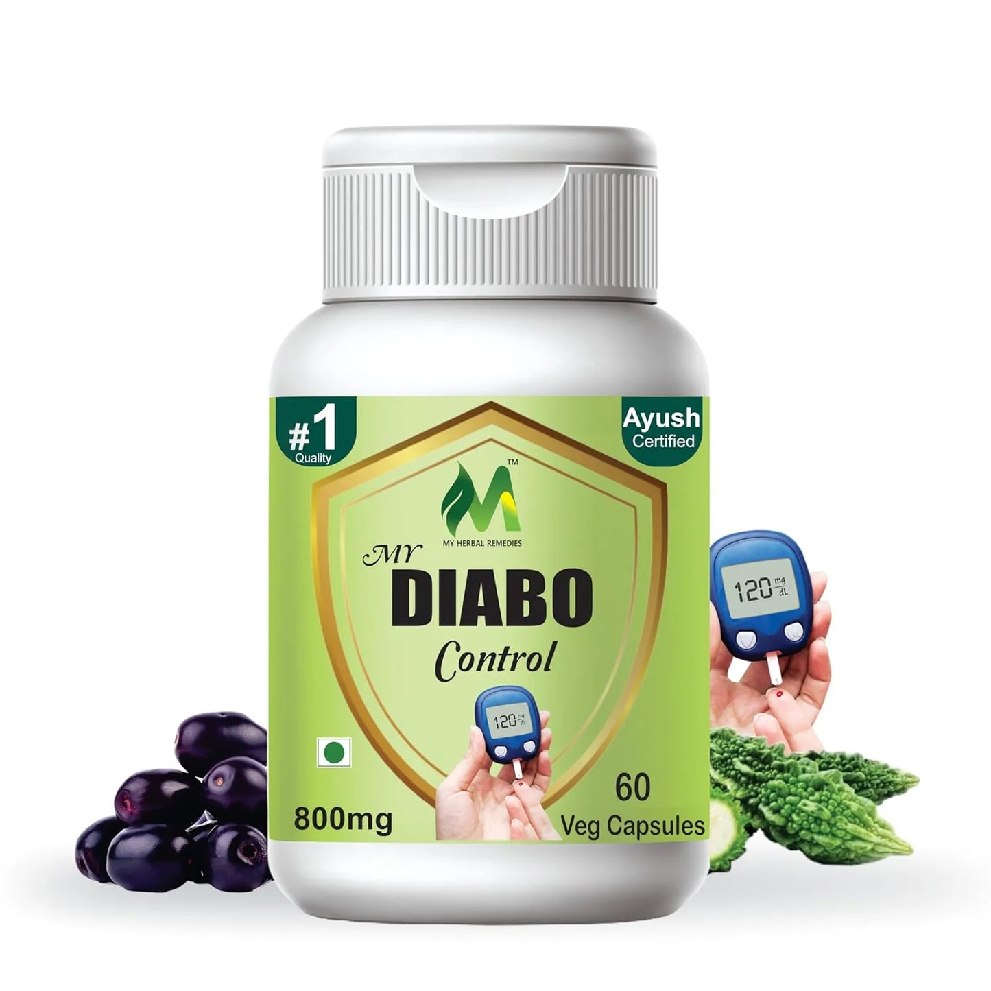 Diabetes care Ayurvedic diabetic Karela jamun Powder Vegetarian capsule 60