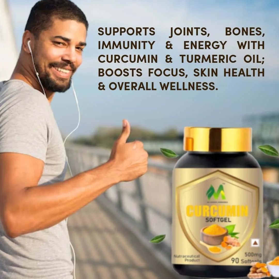 Curcumin Softgels 95% Curcumin Extract 500mg Per Softgel 90 Softgels