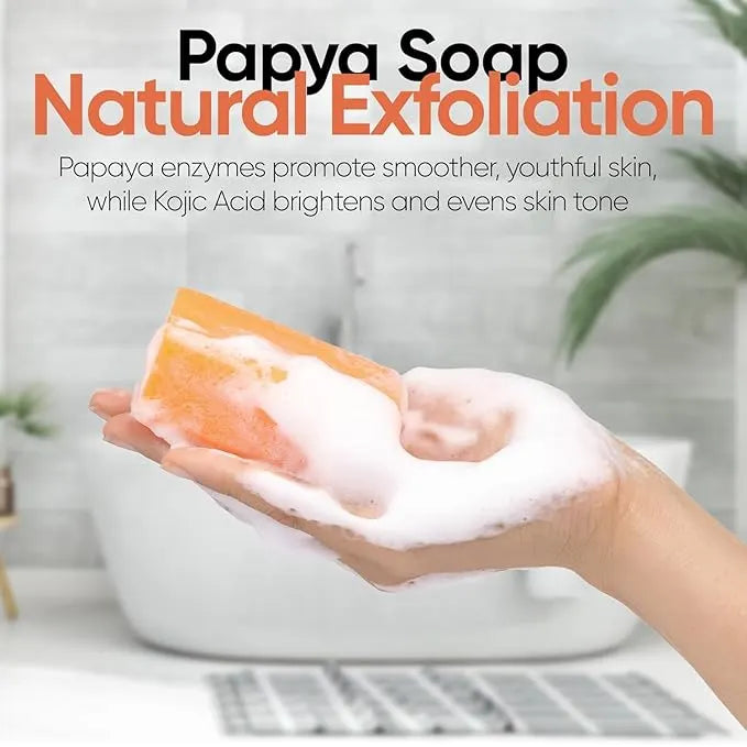 HANDMADE GLYCRIN PAPAYA SOAP 100GM (PACK OF 4) Natural skincare