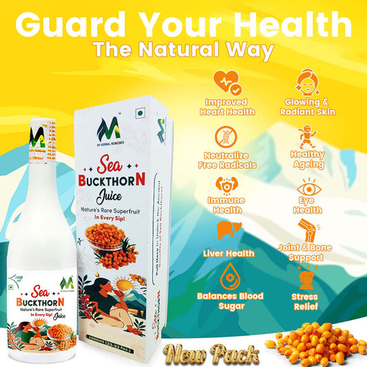 SEA BUCKTHORN JUICE 1000ML | PURE HIMALAYAN BERRIES | RICH IN OMEGA 3-6-7-9 & VITAMIN C | NATURAL IMMUNITY BOOSTER & SKIN HEALTH TONIC