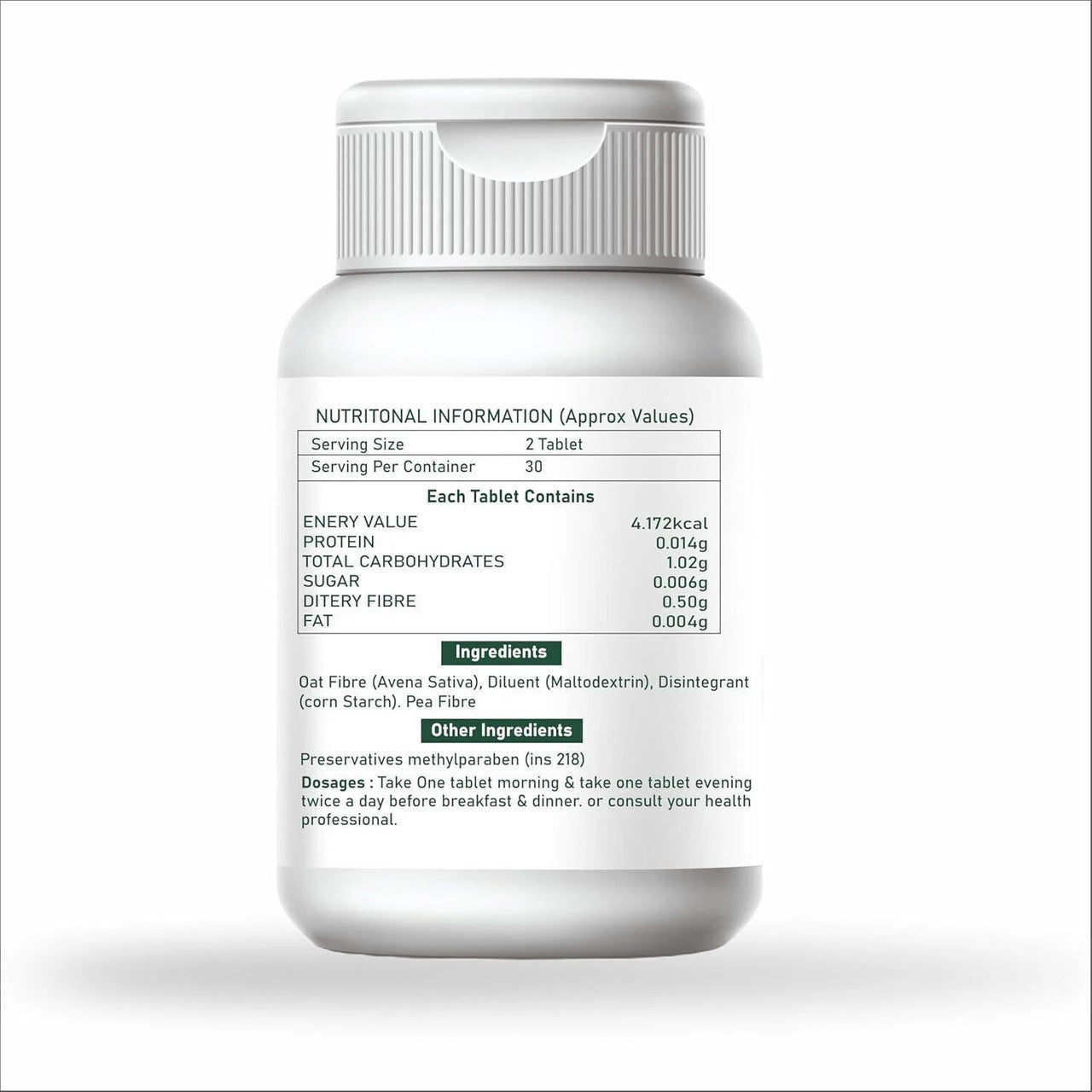 Plant based | 60 tablets | Activated Fiber | Enhance Your Digestive Health  (60 x 500 mg)