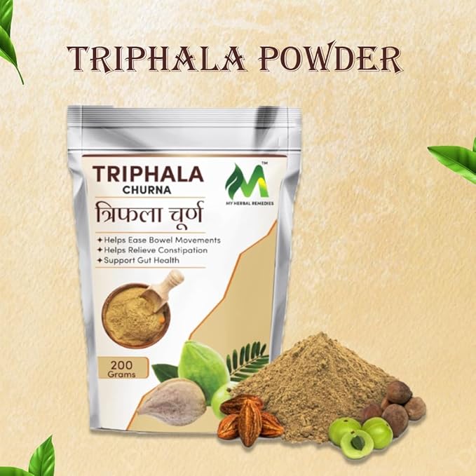 My Herbal Remedies Triphala Powder | Traditional Herbal Blend | Ideal for Daily Use | Finely Ground for Versatile Usage | Naturally Sourced Ingredients - 200Gm (Pack of 1)
