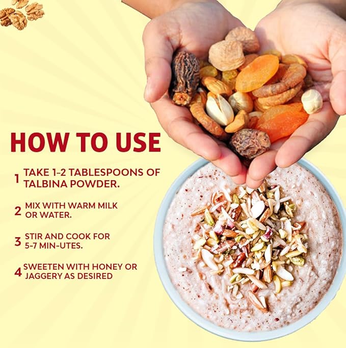 My Herbal Remedies Talbeena with Dry Fruits (Elaichi Flavour) 250 g with Free Lip Balm