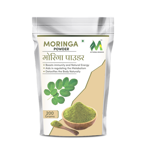 My Herbal Remedies Moringa Powder | Pure & Finely Ground | Versatile for Daily Use | Naturally Sourced Ingredient | Ideal for Smoothies, Teas, and Recipes - 200Gm (Pack of 2)