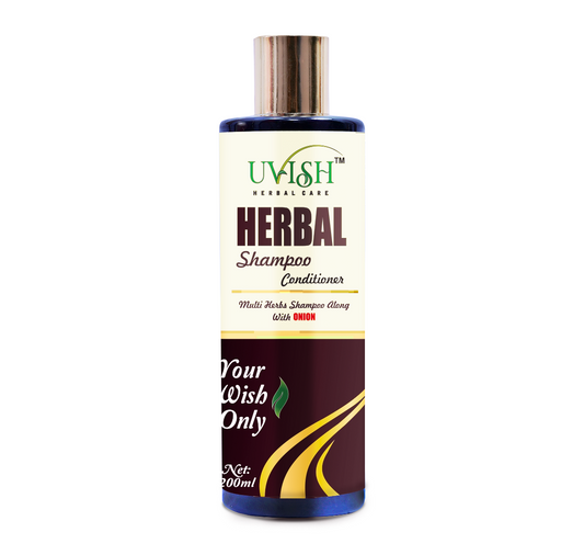 UVISH Herbal Care Onion Herbal Shampoo & Conditioner with Amla, Reetha & Shikakai | Hair Fall Control, Damage Repair & Nourishment | For All Hair Types | 200 ml