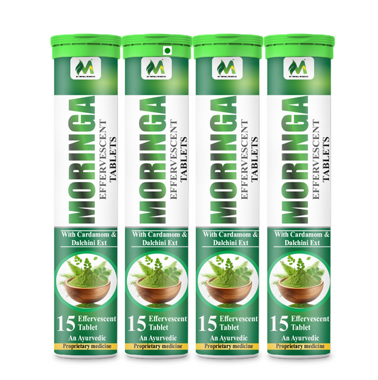 Moringa Effervescent Tablets With Cardamom & Dalchini Extract Boosts Immunity Digestion & Metabolism  (4 x 15 Tablets)