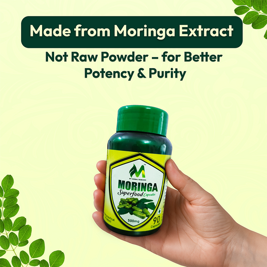 Moringa Extract 500mg – Ayurvedic Immunity & Energy Booster – 90 Veg Capsules (500 mg)