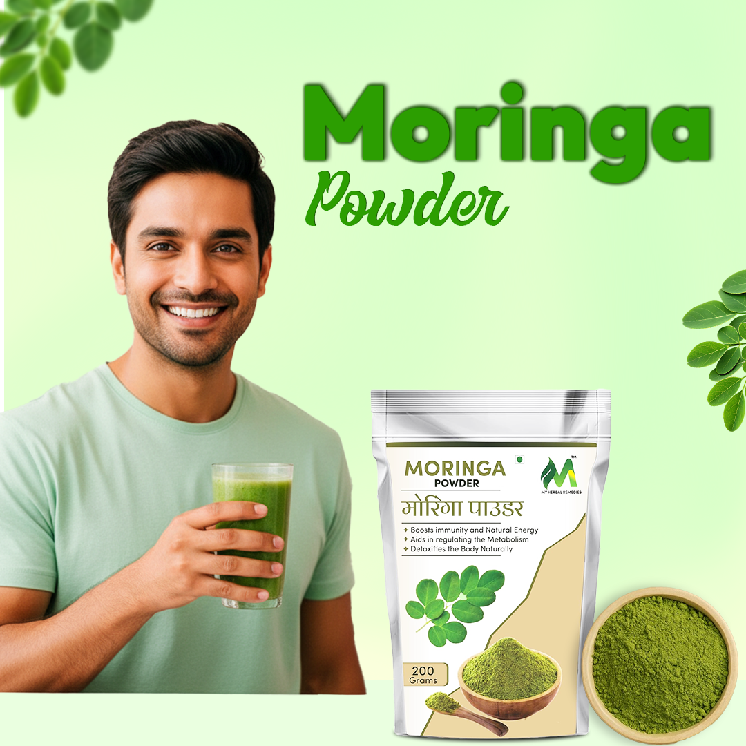 My Herbal Remedies Moringa Powder | Pure & Finely Ground | Versatile for Daily Use | Naturally Sourced Ingredient | Ideal for Smoothies, Teas, and Recipes - 200Gm (Pack of 2)