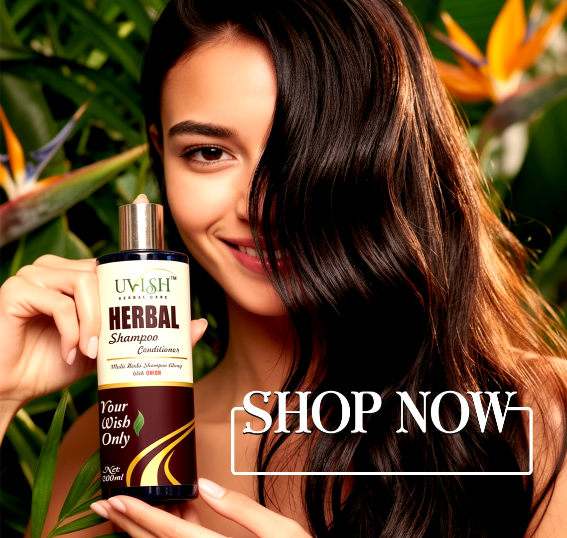 UVISH Herbal Care Onion Herbal Shampoo & Conditioner with Amla, Reetha & Shikakai | Hair Fall Control, Damage Repair & Nourishment | For All Hair Types | 200 ml