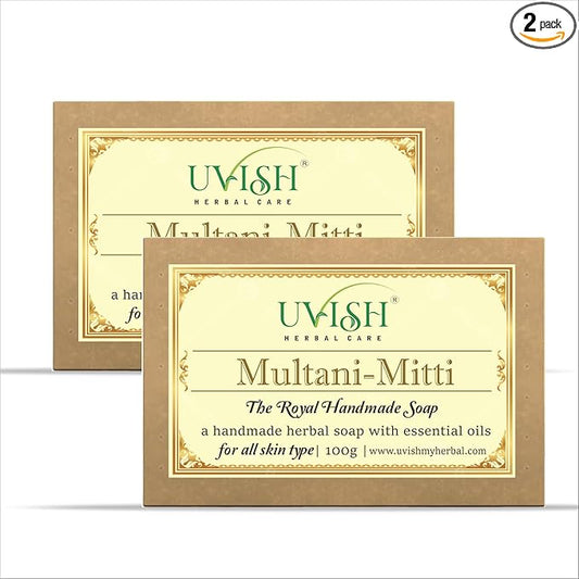 Multani Mitti Handmade Soap Natural Skin Care, Deep Cleansing Pack of 2