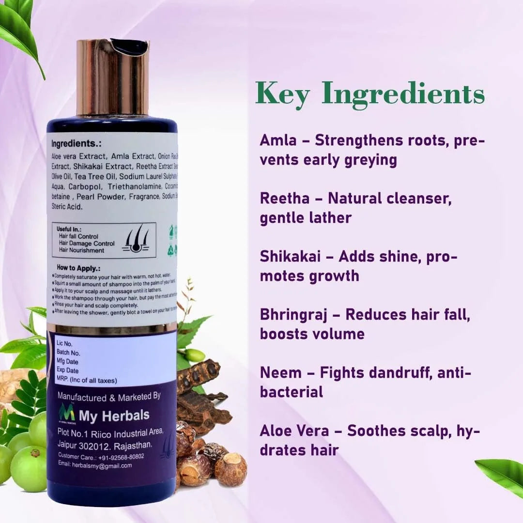 Herbal Shampoo & Hair Serum Combo: Natural Care for Healthier Hair 200ml