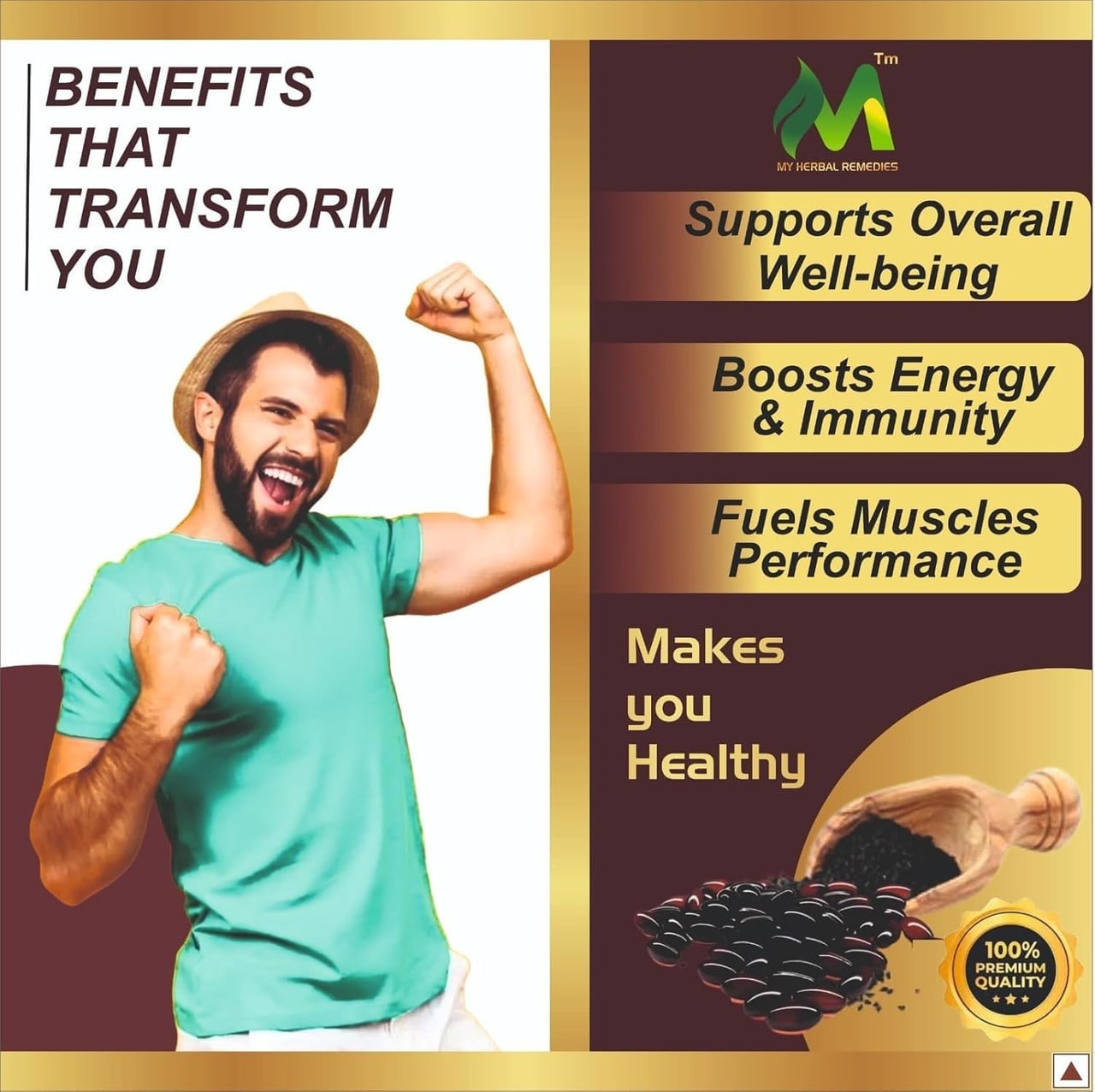 My Herbal Remedies Black Seed Oil Softgels 500mg – Hair & Health Support, 90 Capsules