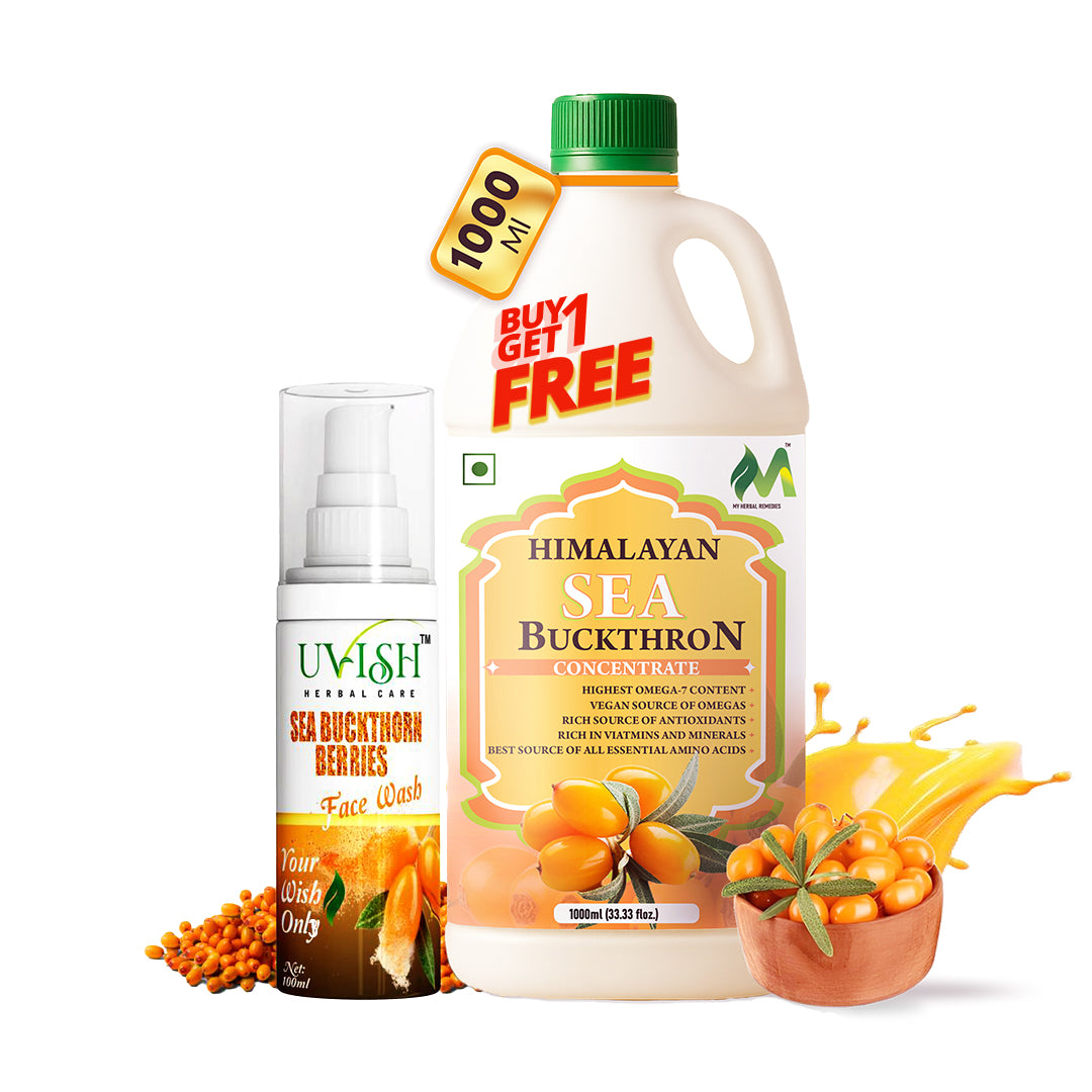 Himalayan Sea Buckthorn 1000ml UVish SeaBuckthorn Face Wash 100ml B1G1 Vitamin C