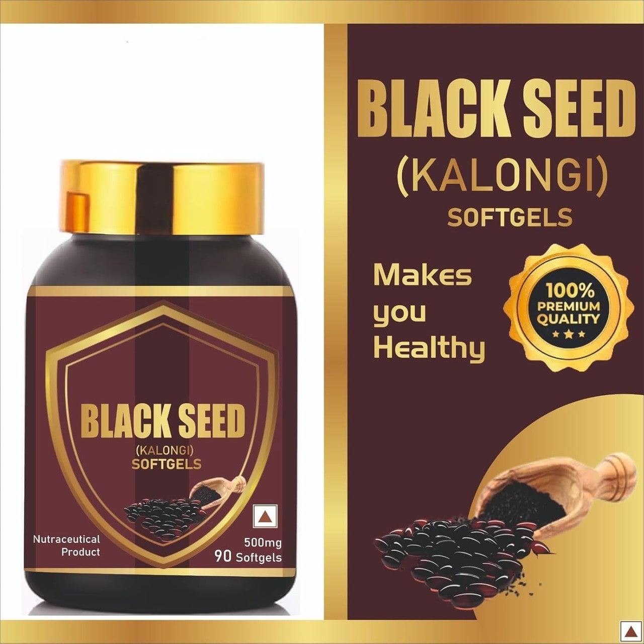 My Herbal Remedies Black Seed Oil Softgels 500mg – Hair & Health Support, 90 Capsules