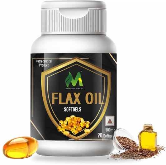 My Herbal Remedies Flax Oil Softgels 500mg - 90 Capsules